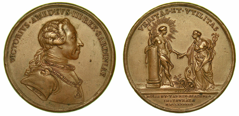 REGNO DI SARDEGNA. VITTORIO AMEDEO III DI SAVOIA, 1773-1796. Medaglia in bronzo ...