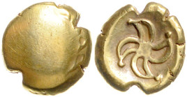 KELTEN, VINDELICI, Südliches Germanien, AV Stater (2.-1.Jh.v.Chr.) sogen. Regenbogenschüsselchen. Glatt. Rs.4-Schleifenmotiv. 7,55g.
GOLD, sehr selte...