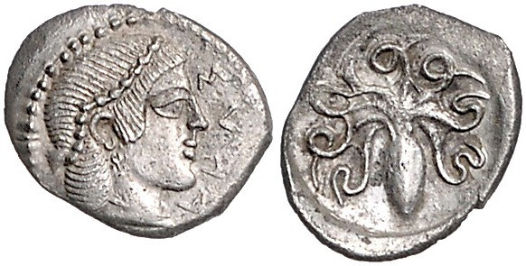 ITALIEN, SIZILIEN / Stadt Syrakus, AR Litra (474-450 v.Chr.). Kopf der Artemis-A...