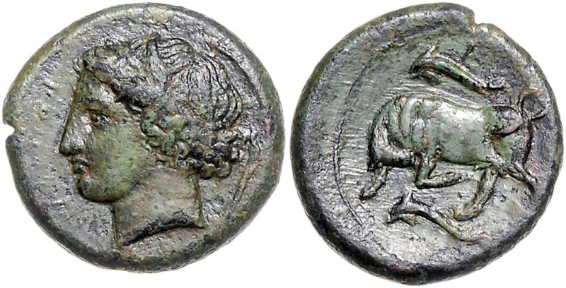 ITALIEN, SIZILIEN / Stadt Syrakus, AE 21 (Agathokles, 317-289 v.Chr.). Persephon...