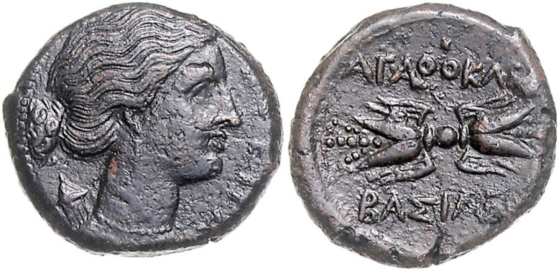 ITALIEN, SIZILIEN / Stadt Syrakus, AE 21 (Agathokles, 317-289 v.Chr.). Artemisko...