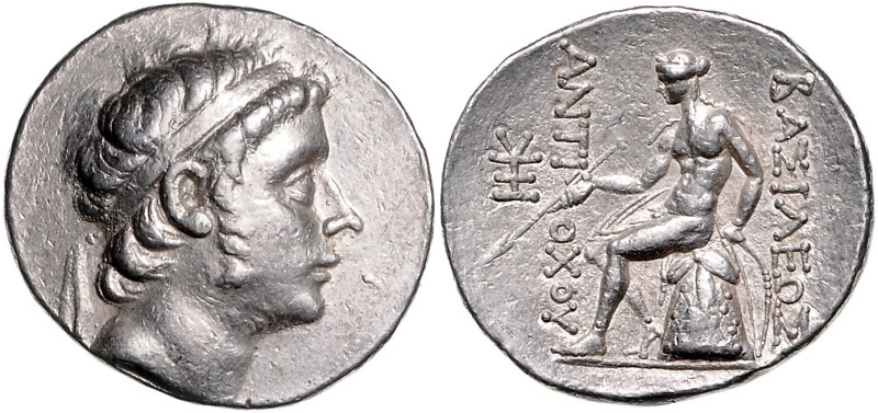 SELEUKIISCHES REICH, Antiochos III., 223-187 v.Chr., AR Tetradrachme. Diad. Kopf...