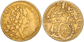 BAYERN, Maximilian II. Emanuel, 1679-1726, Max d'or 1723. 6,15g.
GOLD, ss
Frbg.226; Hahn 206