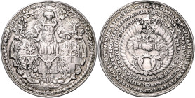 BRANDENBURG-BAYREUTH, Christian, 1603-1655, Silbermed. 1638 v.Paul Walter a.d. Vermählung seiner Tochter Magdalena Sybilla mit Kurprinz Johann Georg I...