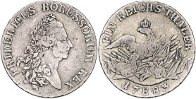 BRANDENBURG-PREUSSEN, Friedrich II. der Große, 1740-1786, Taler 1783 E, Königsberg. 21,95g.
Rs.kl.Kr., ss
Dav.2590; Old.111b2