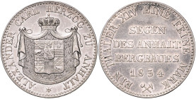 ANHALT-BERNBURG, Alexander Carl, 1834-1863, Ausbeutetaler 1834.
ss/vz
AKS 15; T.2; Dav.502