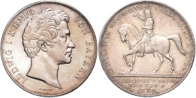 BAYERN, Ludwig I., 1825-1848, Geschichtsdoppeltaler 1839. Reitersäule.
vz/st
AKS 100; T.77; Dav.583