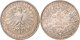 FRANKFURT, Freie Stadt, 1815-1866, Doppeltaler 1844.
vz
AKS 2; T.131; Dav.641