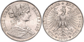 FRANKFURT, Freie Stadt, 1815-1866, Vereinstaler 1860.
Prachtex., vz-st/st
AKS 8; T.142; Dav.649