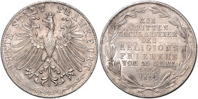 FRANKFURT, Freie Stadt, 1815-1866, Doppelgulden 1855. 300-Jahrfeier Religionsfrieden.
st
AKS 42; T.138; Dav.647