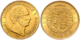 HANNOVER, Ernst August, 1837-1851, 10 Taler 1838 B. 13,29g.
GOLD, Prachtex., vz-st
AKS 87; J.118; Frbg.1170; KM 175