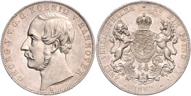 HANNOVER, Georg V., 1851-1866, Doppeltaler 1862 B.
f.st
AKS 143; T.175; Dav.683