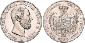 LIPPE, Paul Friedrich Emil Leopold, 1851-1875, Vereinstaler 1866 A. Münzvertrag vom 21.Januar 1857.
vz/st
AKS 16; T.213; Dav.725