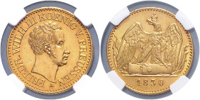 PREUSSEN, Friedrich Wilhelm III., 1797-1840, Doppelfriedrichs d'or 1830 A. 13,4g.
GOLD, NGC MS-61
AKS 2; J.110