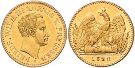 PREUSSEN, Friedrich Wilhelm III., 1797-1840, Friedrichs d'or 1828 A.
GOLD, Prachtex., vz-st
AKS 5; J.109; Frbg.2429