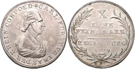 REGENSBURG, FÜRSTENTUM, Carl von Dalberg, 1804-1810, Konventionstaler 1809 B.
vz+
AKS 6; T.274; Dav.809