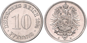 KLEINMÜNZEN, 10 Pfennig 1874 D.
f.st
J.4