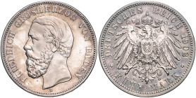 BADEN, Friedrich I., 1856-1907, 5 Mark 1902 G.
vz+
J.29