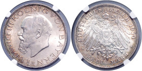 BAYERN, Ludwig III., 1913-1918, 3 Mark 1914 D.
NGC MS 65
J.52