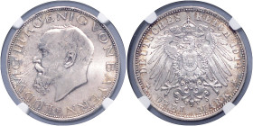 BAYERN, Ludwig III., 1913-1918, 3 Mark 1914 D.
NGC MS 66
J.52
