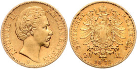 BAYERN, Ludwig II., 1864-1886, 20 Mark 1872 D.
vz+
J.194