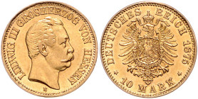 HESSEN, Ludwig III., 1848-1877, 10 Mark 1875 H.
st
J.216