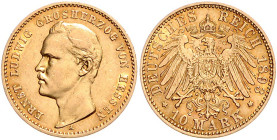 HESSEN, Ernst Ludwig, 1892-1918, 10 Mark 1893 A.
vz
J.222