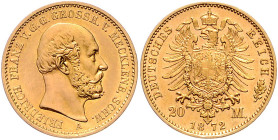 MECKLENBURG-SCHWERIN, Friedrich Franz II., 1842-1883, 20 Mark 1872 A.
f.st
J.230