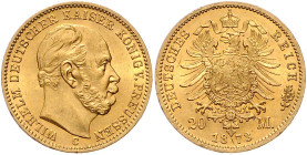 PREUSSEN, Wilhelm I., 1861-1888, 20 Mark 1873 C.
st
J.243