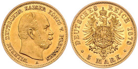 PREUSSEN, Wilhelm I., 1861-1888, 5 Mark 1878 A.
Prachtex., st
J.244
