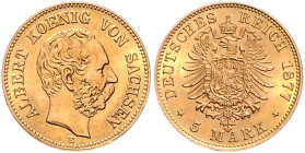 SACHSEN, Albert, 1873-1902, 5 Mark 1877 E.
st
J.260