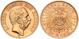 SACHSEN, Albert, 1873-1902, 20 Mark 1894 E.
f.st
J.264