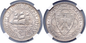 WEIMARER REPUBLIK, 1919-1933, 5 Reichsmark 1927 A. Bremerhaven.
NGC MS-63
J.326