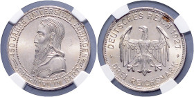 WEIMARER REPUBLIK, 1919-1933, 3 Reichsmark 1927 F. Tübingen.
NGC MS-64
J.328