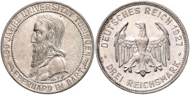 WEIMARER REPUBLIK, 1919-1933, 3 Reichsmark 1927 F. Tübingen.
f.vz
J.328