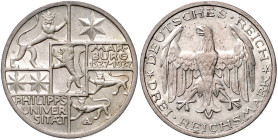 WEIMARER REPUBLIK, 1919-1933, 3 Reichsmark 1927 A. Marburg.
vz-st
J.330