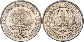 WEIMARER REPUBLIK, 1919-1933, 5 Reichsmark 1928 F. Eichbaum.
vz/st
J.331