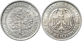 WEIMARER REPUBLIK, 1919-1933, 5 Reichsmark 1931 D. Eichbaum.
vz
J.331