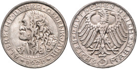 WEIMARER REPUBLIK, 1919-1933, 3 Reichsmark 1928 D. Dürer.
starke Kr. u. Rdf., ss
J.332