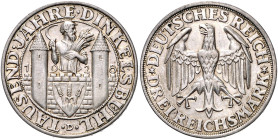 WEIMARER REPUBLIK, 1919-1933, 3 Reichsmark 1928 D. Dinkelsbühl.
vz-st
J.334