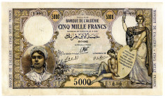 ALGERIEN, Banque de l'Algérie, 5000 Francs 10.07.1942. leicht restauriert.
III
Pick 90