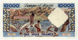 ALGERIEN, Banque de l'Algérie et de la Tunisie, 10.000 Francs 21.10.1955.
Pinholes, II-
Pick 110