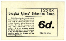 ISLE OF MAN, Government, Douglas Aliens Detention Camp. 6 Pence, mit Prägestempel: Government Office Isle of Man. Papier wasserliniert.
II