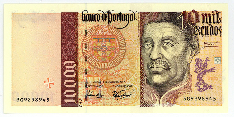 PORTUGAL, Banco de Portugal, 10.000 Escudos 10.07.1997.
I
Pick 191b