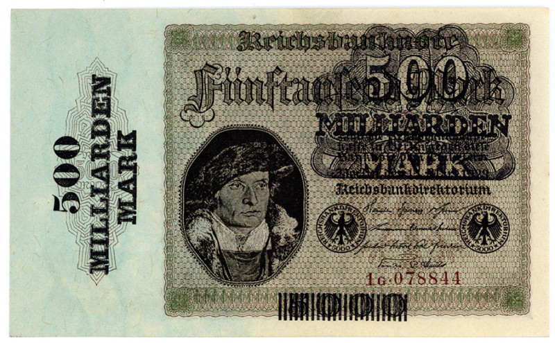 DEUTSCHES REICH BIS 1945, Geldscheine der Inflation, 1919-1924, 500 Milliarden M...