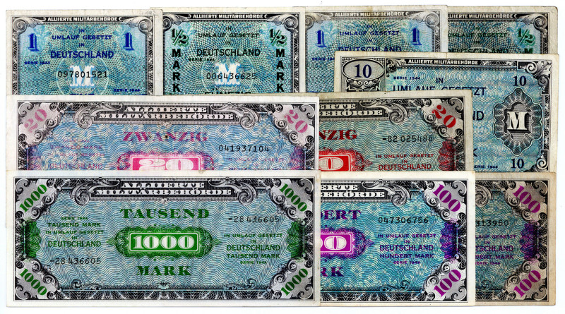 ALLIIERTE BESETZUNG, Alliierte Militärbehörde, 1944, 1000 Mark 1944, UdSSR-Druck...