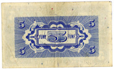 BUNDESREPUBLIK DEUTSCHLAND AB 1948, Noten der Bank Deutscher Länder, 1948-1949, 5 Mark 1948, mit B-Stempel, Serie B/B, teilweise fehlender Druck der R...