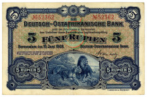 DEUTSCHE KOLONIEN, Deutsch-Ost-Afrika, 1905-1917, 5 Rupien 15.06.1905, Friedensausgabe.
III
Ros.900; Grab.DOA-1