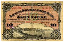 DEUTSCHE KOLONIEN, Deutsch-Ost-Afrika, 1905-1917, 10 Rupien 15.06.1905, Friedensausgabe.
IV
Ros.901; Grab.DOA-2