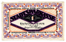 NOTGELD BESONDERER ART, Bielefeld, Stadtsparkasse. 1 Mark 01.12.1918, Leinen.
I
Gra.7